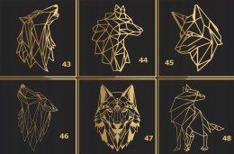 Dekoracja GEOMETRYCZNE Loft Zwierzęta 3D 83 wzory!