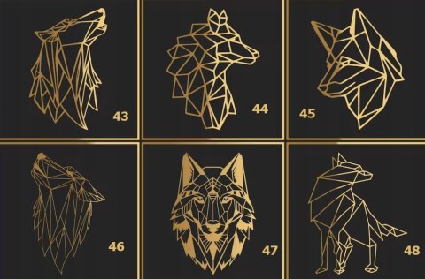 Dekoracja GEOMETRYCZNE Loft Zwierzęta 3D 83 wzory!