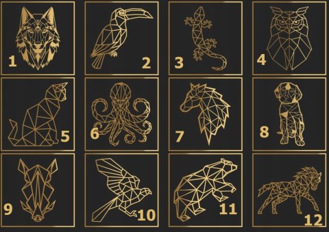 Dekoracja GEOMETRYCZNE Loft Zwierzęta 3D 83 wzory!