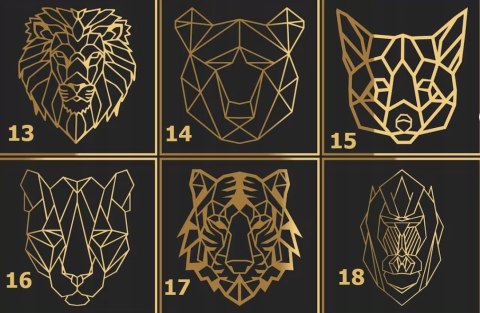 Dekoracja GEOMETRYCZNE Loft Zwierzęta 3D 83 wzory!