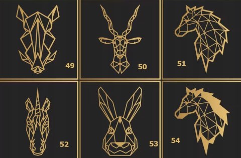 Dekoracja GEOMETRYCZNE Loft Zwierzęta 3D 83 wzory!