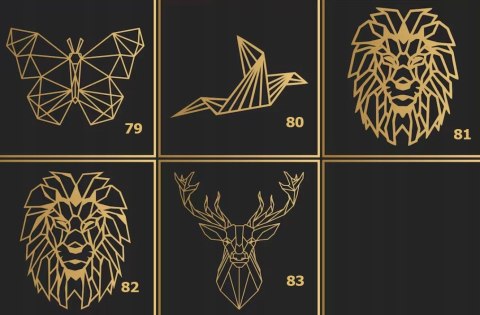 Dekoracja GEOMETRYCZNE Loft Zwierzęta 3D 83 wzory!