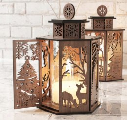 Lampion Boże Narodzenie na podgrzewacz - sklejka