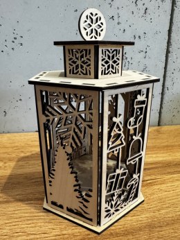 Lampion Boże Narodzenie na podgrzewacz - sklejka