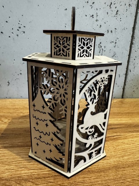 Lampion Boże Narodzenie na podgrzewacz - sklejka