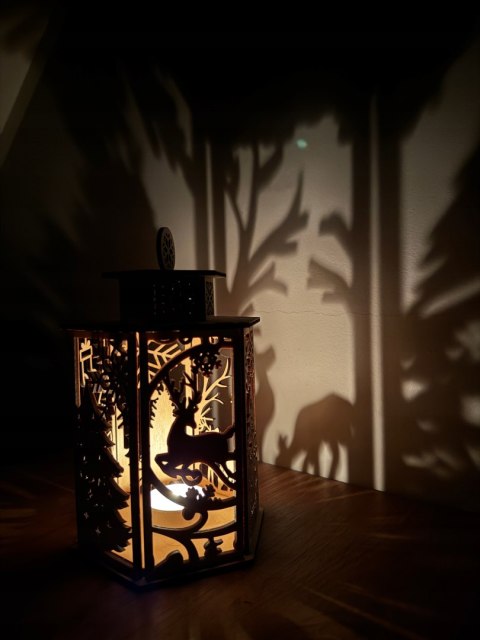 Lampion Boże Narodzenie na podgrzewacz - sklejka