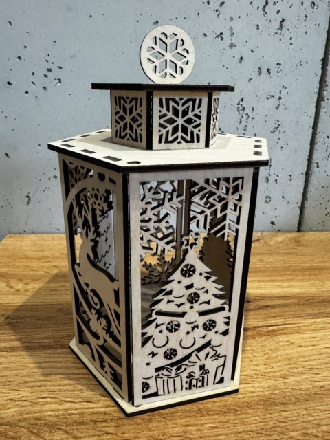 Lampion Boże Narodzenie na podgrzewacz - sklejka