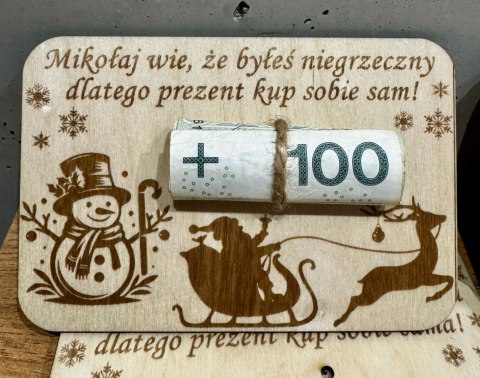 Świąteczny bon podarunkowy na pieniądze - prezent na Święta Boże Narodzenie