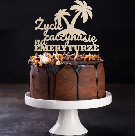 Topper Toper Życie zaczyna się na EMERYTURZE Kobieta , Emerytura ozdoba