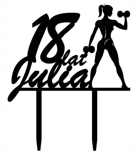 Topper Toper na urodziny 18,30 itd.Twoje imię+Kobieta Siłownia Fitness