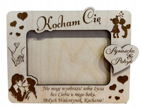 Walentynki Ramka na zdjęcie 15x10 cm NA PREZENT Dla Walentynki/Walentego