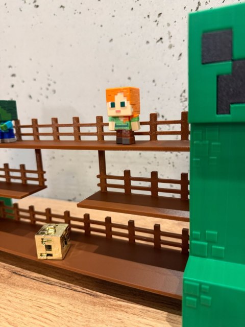 Półka Kolekcjonerska Duża MINECRAFT Ekspozytor Figurki Kinder Joy