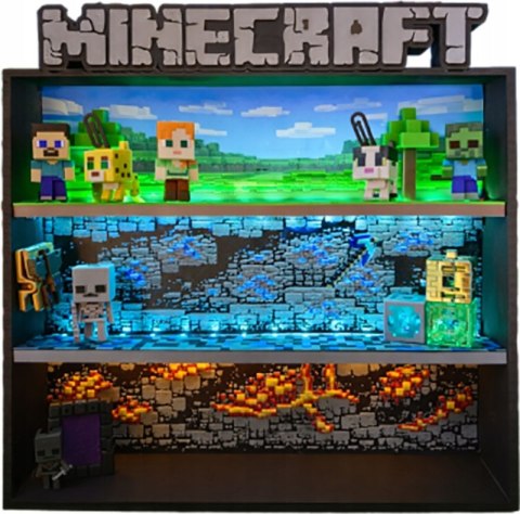 Półka Kolekcjonerska MINECRAFT Ekspozytor Figurki Kinder Joy LED