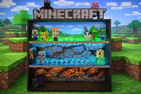 Półka Kolekcjonerska MINECRAFT Ekspozytor Figurki Kinder Joy LED