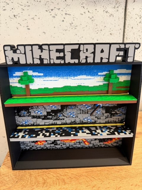 Półka Kolekcjonerska MINECRAFT Ekspozytor Figurki Kinder Joy LED