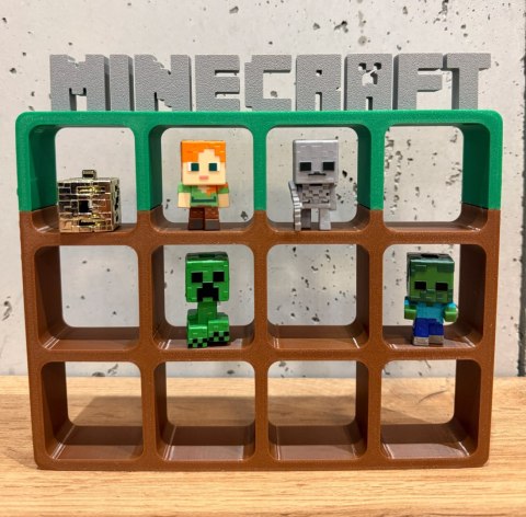 Półka Kolekcjonerska Mała MINECRAFT Ekspozytor Figurki Kinder Joy