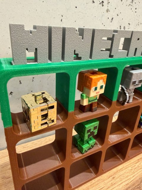 Półka Kolekcjonerska Mała MINECRAFT Ekspozytor Figurki Kinder Joy