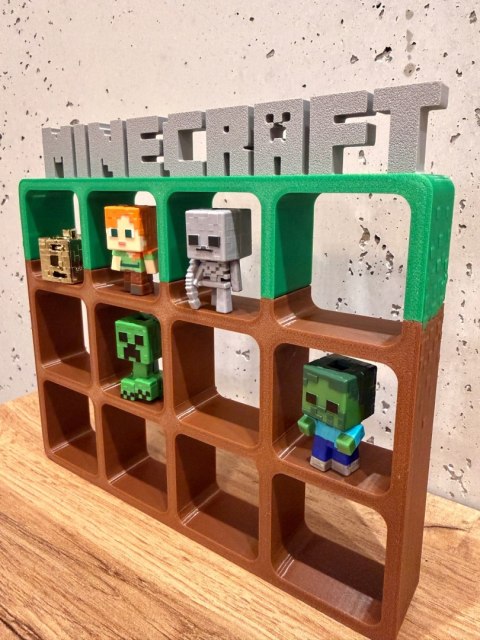 Półka Kolekcjonerska Mała MINECRAFT Ekspozytor Figurki Kinder Joy